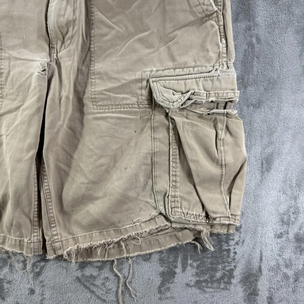 Polo Jeans Company Cargo Shorts Mens 40 Beige Canvas Relaxed Miltary Surplus‎